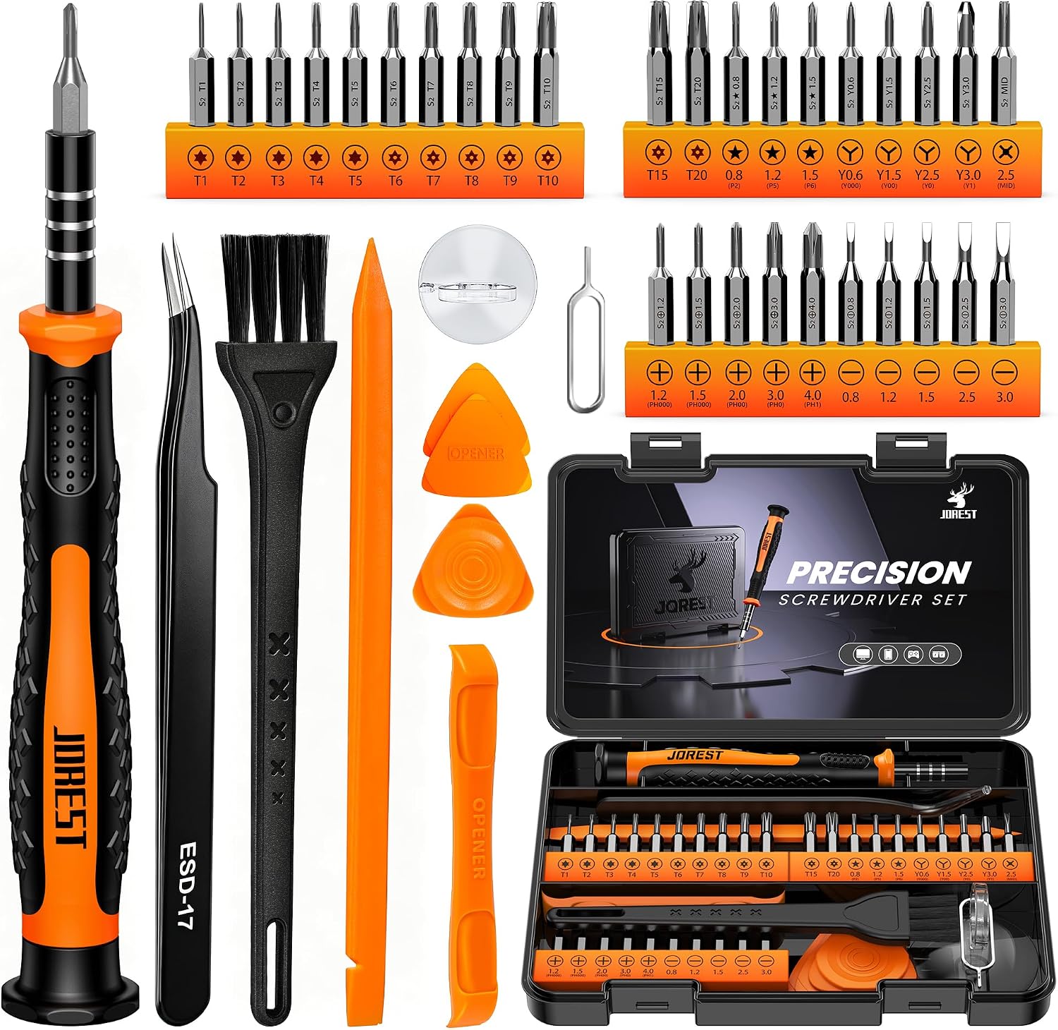 JOREST 152 in 1 Feinmechaniker Schraubendreher Set, Geschenk für Männer, Mini Werkzeug Set mit Torx Triwing Bits, Reparatur Kit für Macbook, Laptop, PC, RC, PS5, Switch, Xbox, iPhone, Computer, Uhren