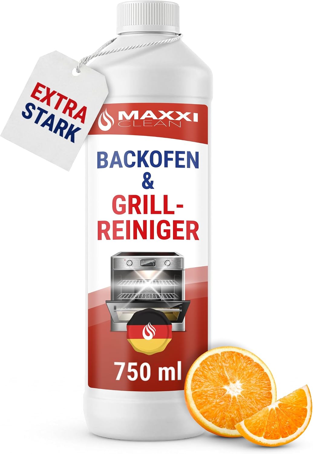 Maxxi Clean 1 x 750 ml Backofen und Grillreiniger Gel Paste I extrastarker selbstarbeitender Fettlöser I entfernt hartnäckige Verkrustungen ohne Schrubben I Backofen Herdplatte Grill I Made in Germany