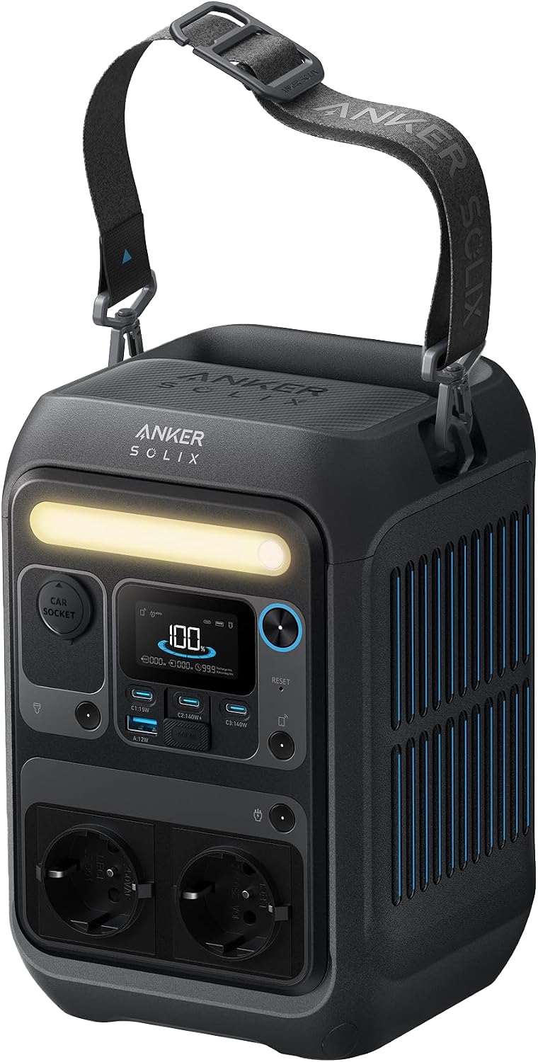 Anker SOLIX C300X Powerstation + Schutztasche, 288Wh LiFePO4 Akku, 300W