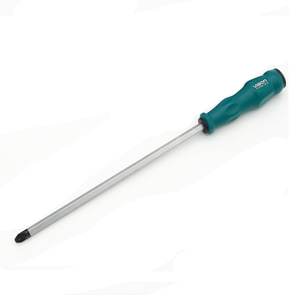 Extra lange Gesamtlänge 410 mm Schlitzschraubendreher Magnetischer Abbruchschraubendreherschaft S2-Stahl mit ergonomischem Griff (30,5 cm, flach)