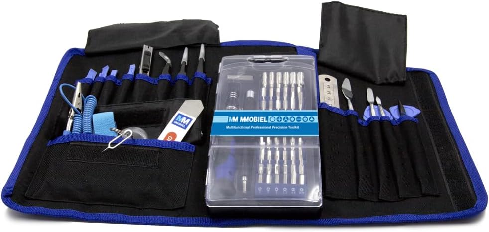 MMOBIEL Magnetisch Schraubendreher Reparatur Werkzeug 80 in 1 mit 56 Bits Flexibler Schaft für technische Geräte in Tasche