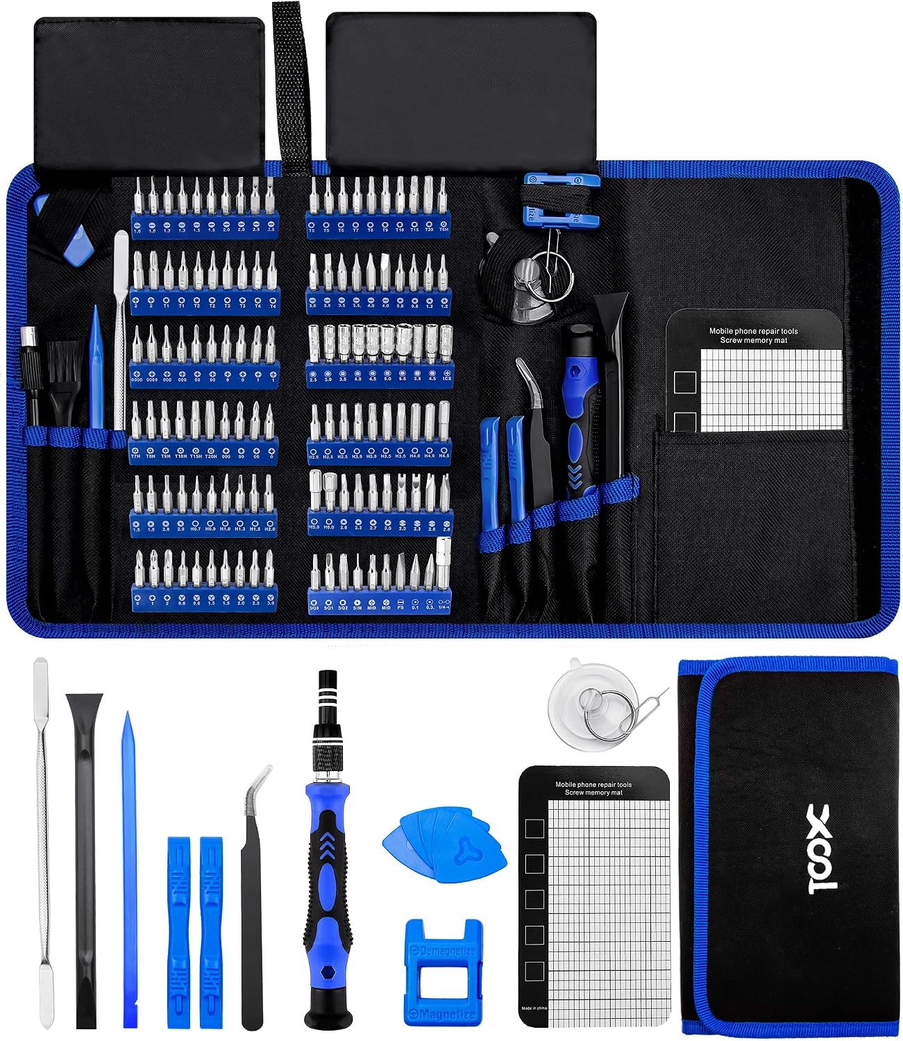 XOOL 200 in 1 Feinmechaniker Schraubendreher Set, Magnetischer Mini Feinmechaniker Werkzeug Set, Reparatur Werkzeug Set für Computer, iphone, ipad, Laptop, Switch, PS4, PS5, Xbox, Handy, Macbook usw.