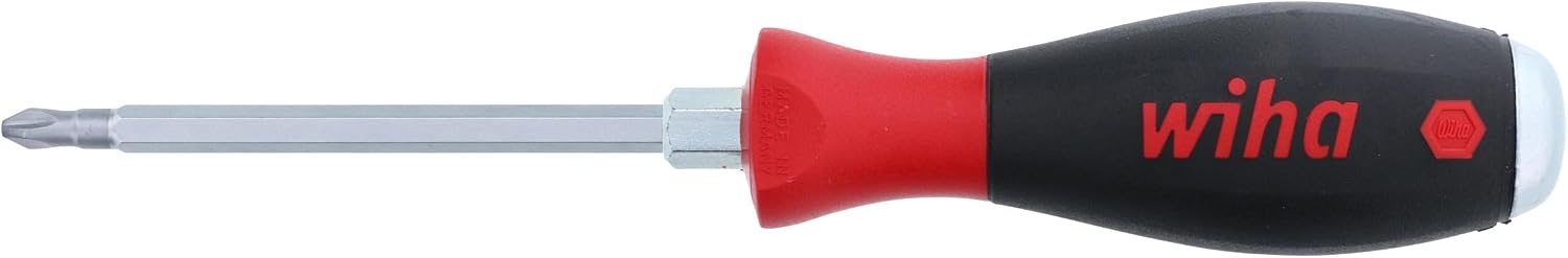 Wiha 53115 Phillips-Schraubendreher mit SoftFinish Griff und massivem Metall Gap, 2 x 100 mm