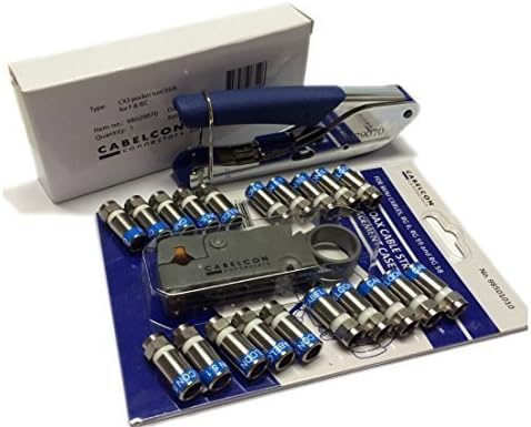 Cabelcon SET bestehend aus Kompressionszange Pocket Tool + Cable Stripper + 20 Stück Kompressions-F-Stecker (20 Stk CX3 5.1 HQ + Rotary Stripper)
