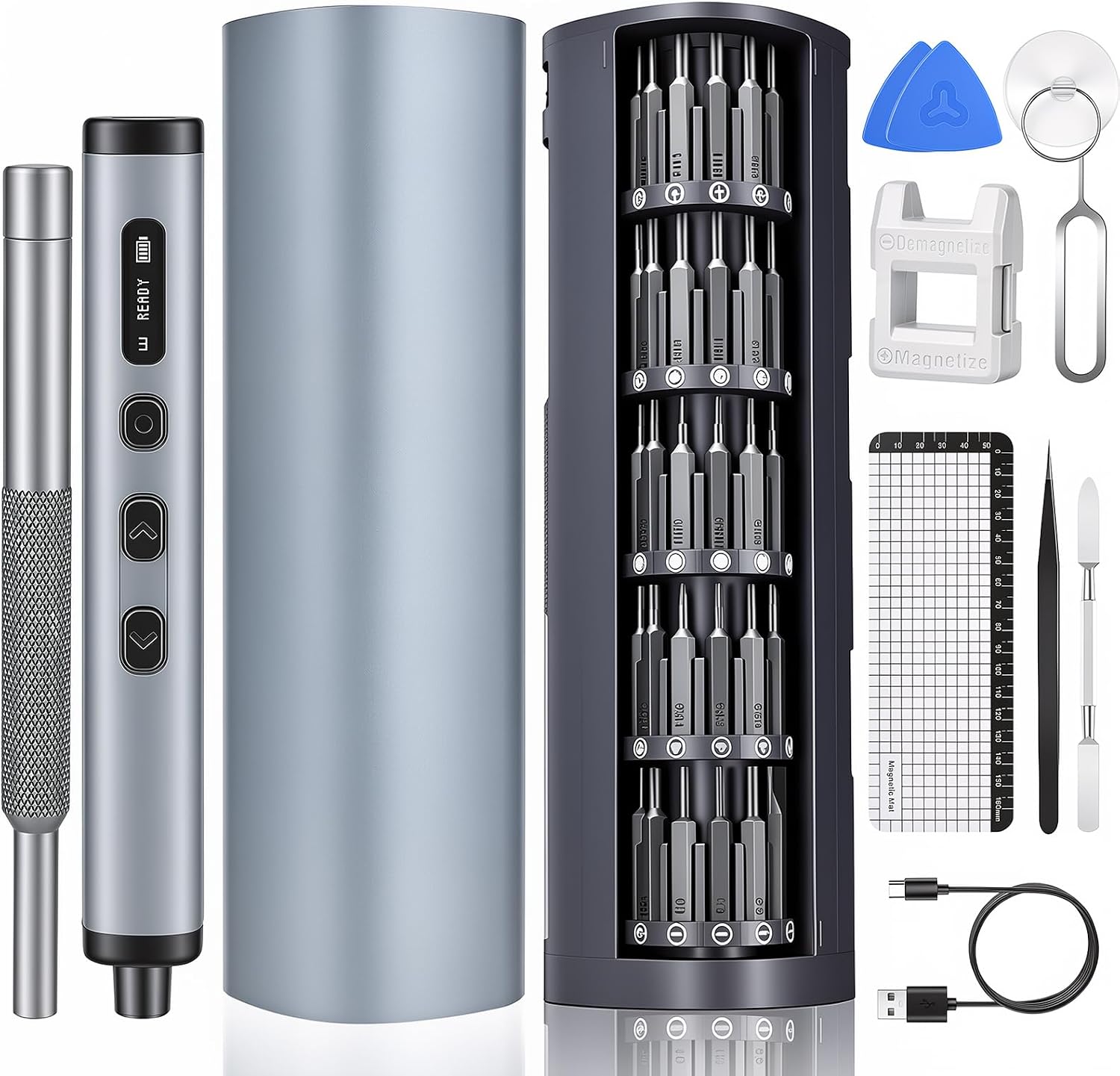Mini Magnetischer Schraubenzieher, 76 IN 1 Magnetische Präzisions-Schraubendreher Reparatur Set mit 64 Magnetischen Bit, 5 Drehmomenteinstellungen,Mini Werkzeug Set für iPhone,Laptop, Brillen, Uhren