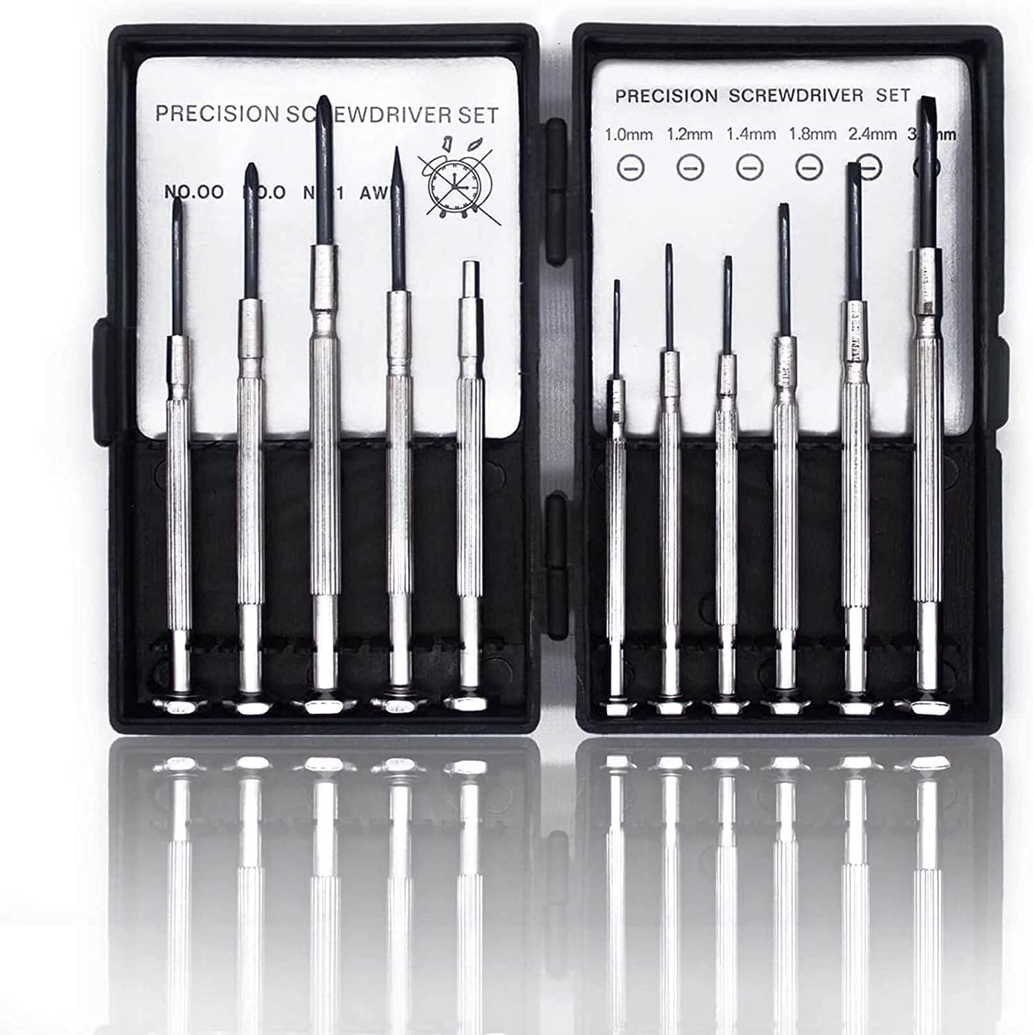 SZGIARUY Mini-Schraubendreher-Set, Brillen-Reparatur, Präzisions-Reparatur, Schraubenzieher, Kreuzschlitz, Flachkopf, Ahle, Magnetisch