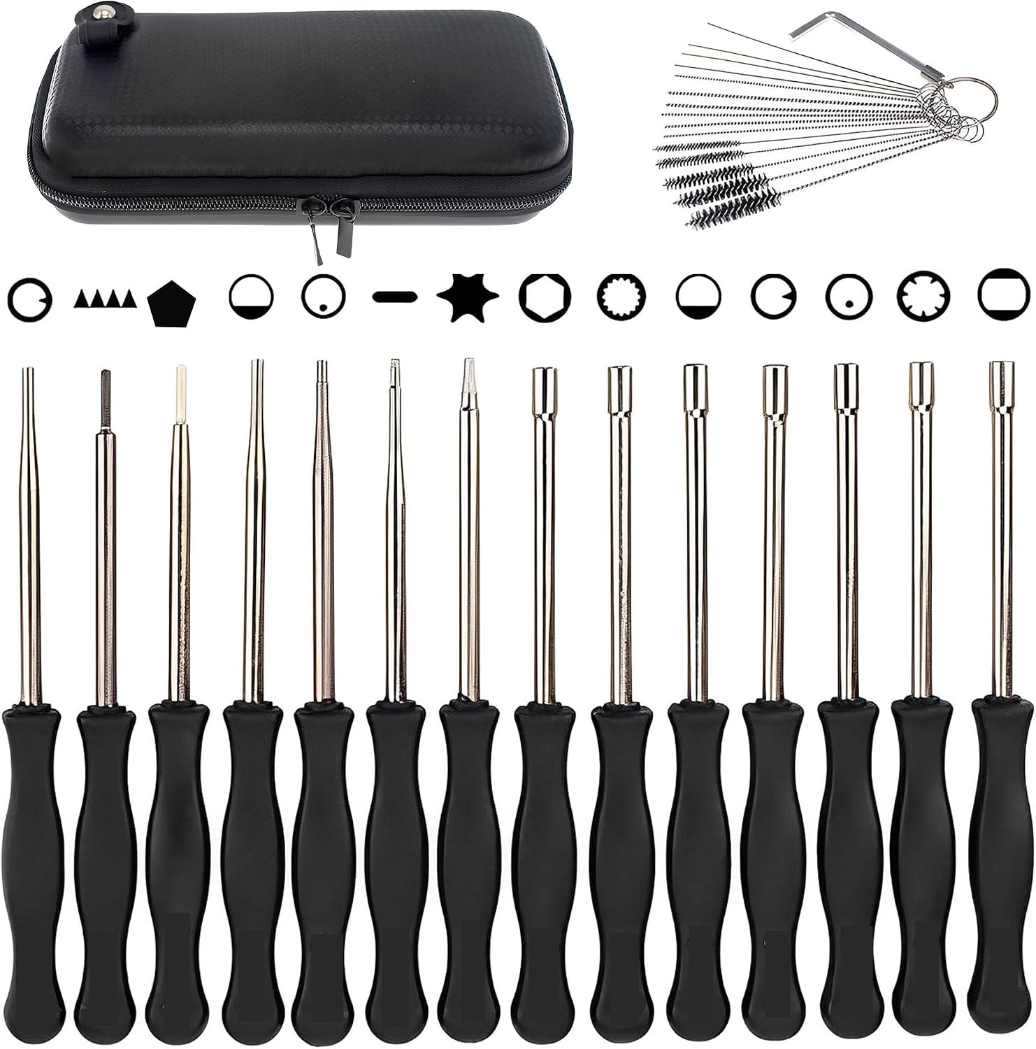 14pcs Vergaser-Einstellwerkzeug, Schraubendreher, Motorrad Vergaser, Reinigungsset, Kommt mit Aufbewahrungsbox und Reinigungsbürste, Praktische Geschenke für Autofans und Profis