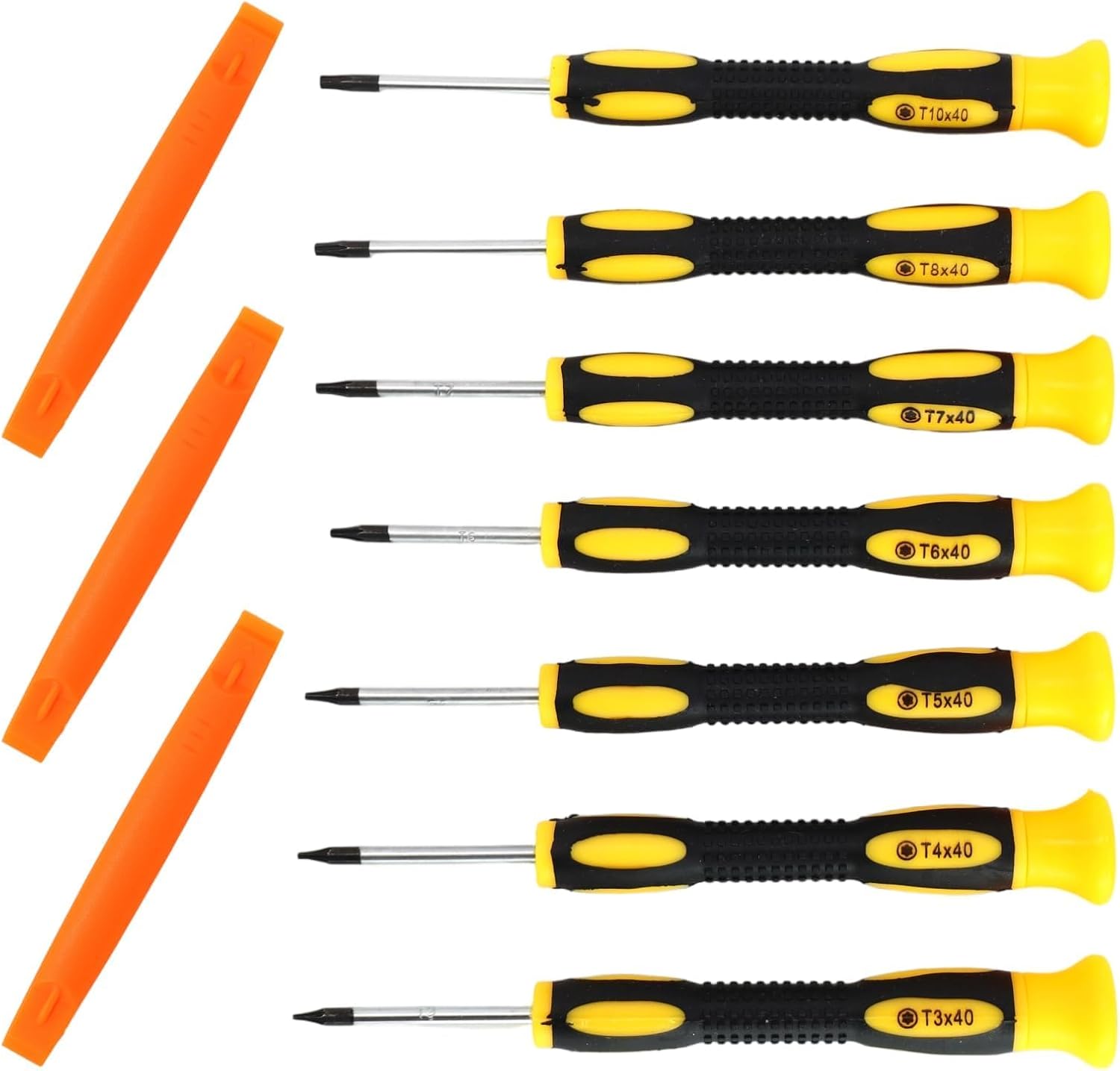 Torx Schraubendreher Set 10-teilig T3 T4 T5 T6 T7 T8 T10 Magnetisch Präzision Schraubenzieher mit 3 Hebelwerkzeugen für PS5 PS4 PS3 Xbox One Xbox 360 MacBook Laptop Smartphone Tablet Reparatur