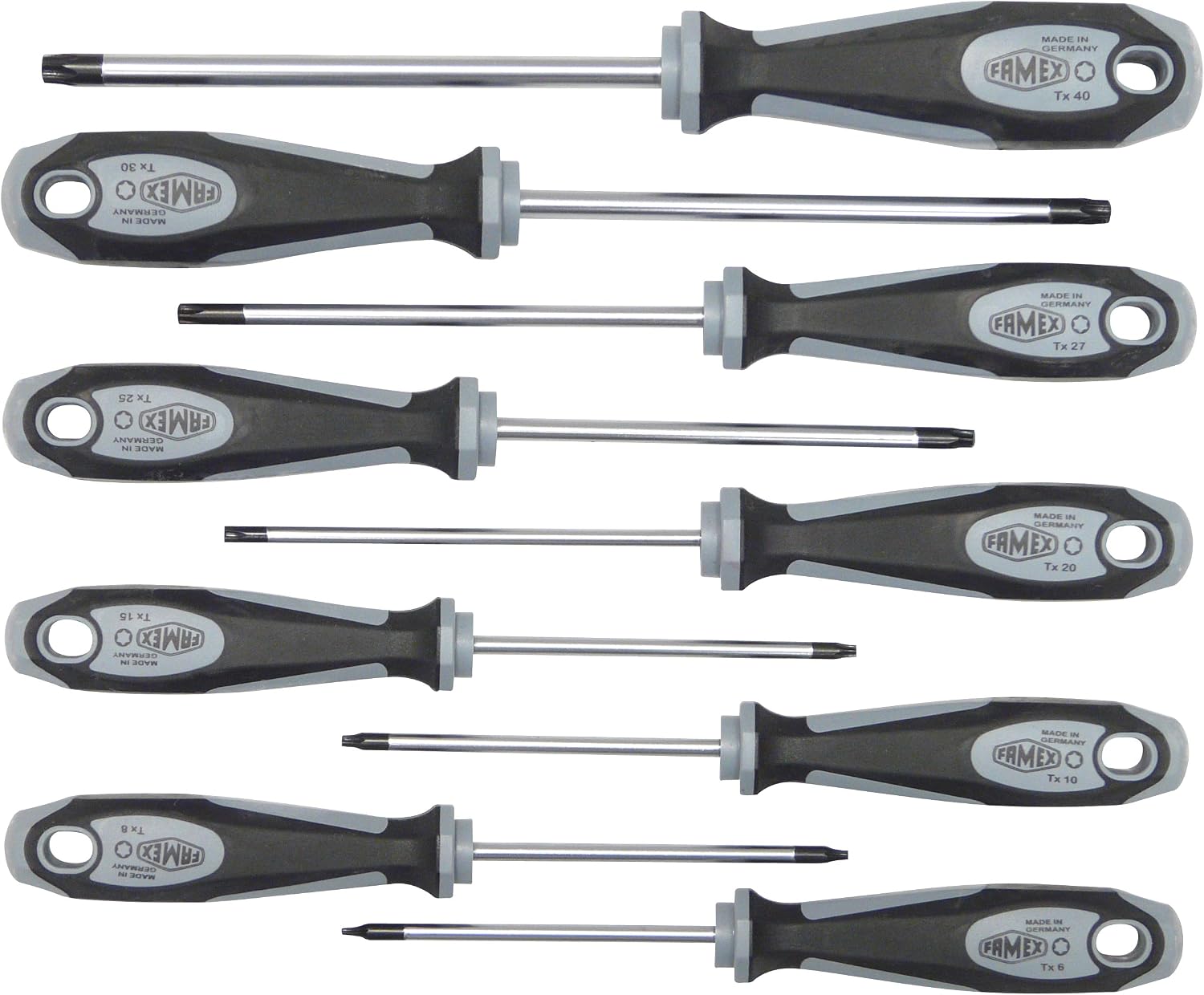 FAMEX 7719-9 Schraubendreher Satz 9 tlg. für Torx -Schrauben, Chrom-Molybdän-Vanadium-Stahl - deutsche Produktion