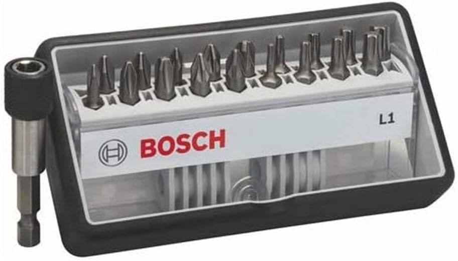 Bosch Professional 18+1tlg. Schrauberbit-Set Extra Hart für Phillips-Kreuzschlitz-, Pozidriv-Kreuzschlitz- und Innen-Torx-Schrauben, 2607002567