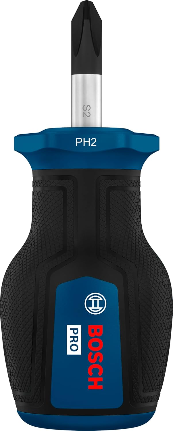 Bosch 1x PRO Stubby-Schraubendreher PH2 x 25 mm (Länge 86 mm,)