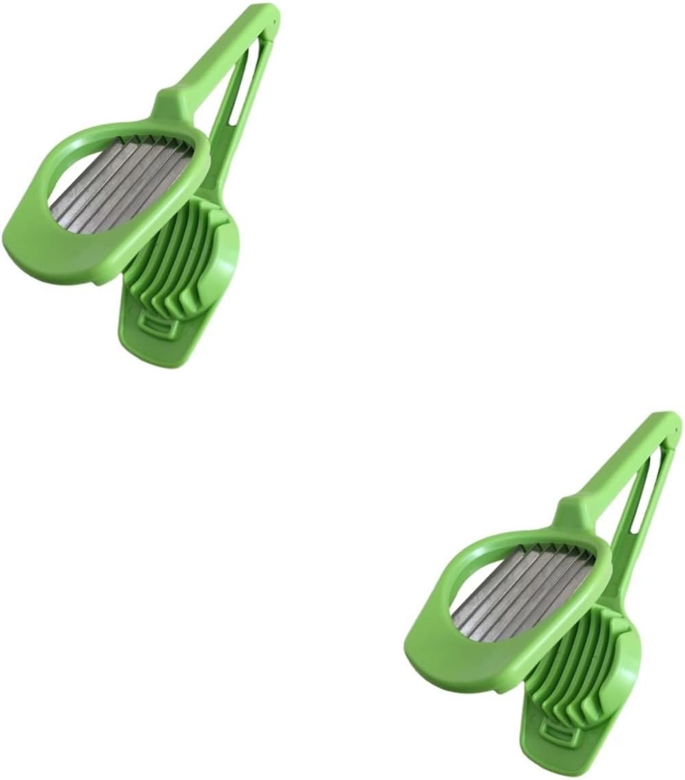 2 Stück Multifunktionaler Eierschneider für Bananen und Eier, Grün, ABS