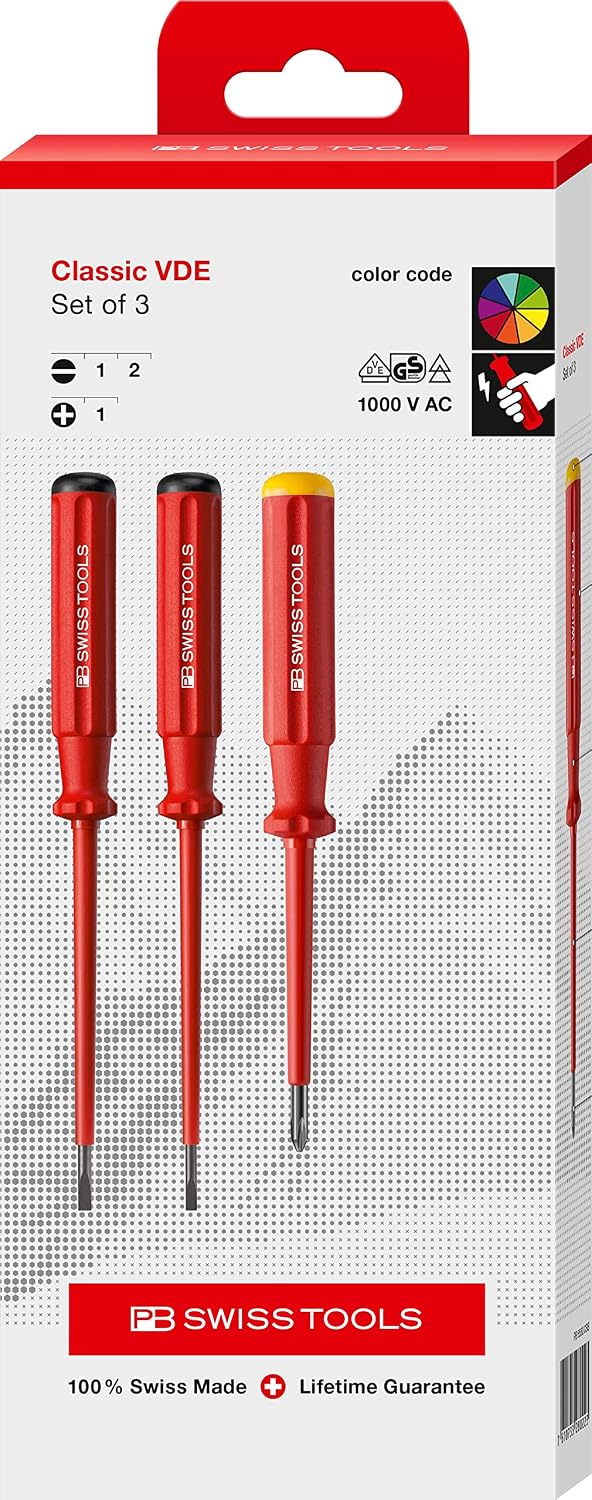 PB Swiss Tools PH Schlitz VDE Elektriker Schraubenzieher Set, 5550.CBB