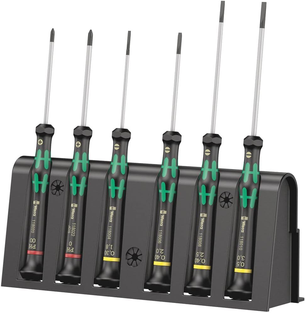 Wera Elektroniker-Schraubendrehersatz 2035/6 A + Rack, 6-teilig, 05118150001