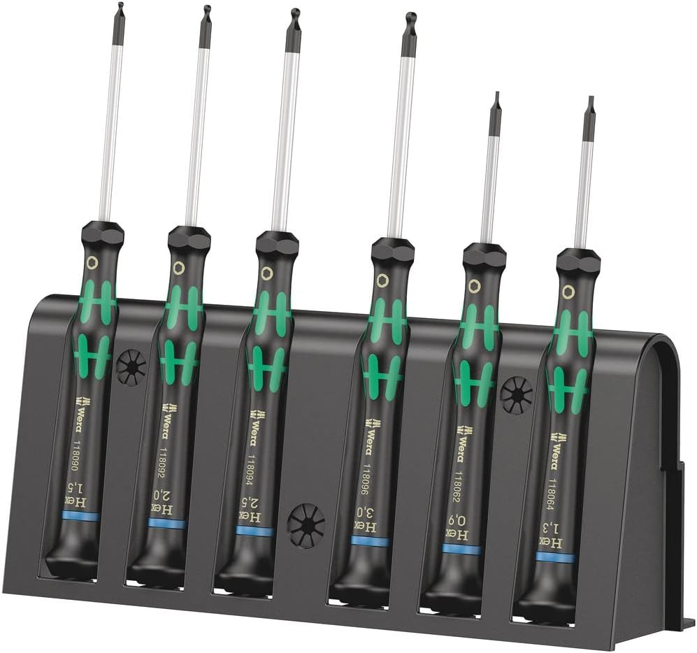 Wera Elektroniker-Schraubendrehersatz 2052/6 + Rack, 6-teilig, 05118156001