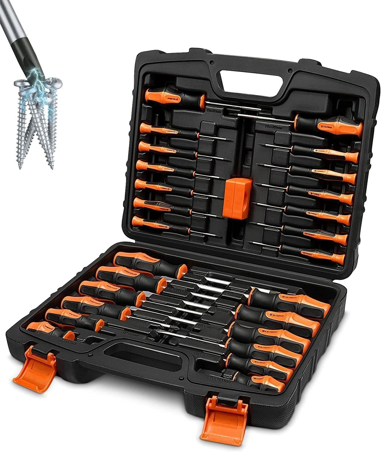 26-teiliges Schraubendreher-Set | Hochwertige Schraubenzieher aus Chrom-Vanadium-Stahl | Magnetisierte Bits für Präzisionsarbeit | Ideal für Heimwerker und Profis | Inklusive praktischem Aufbewahrungs