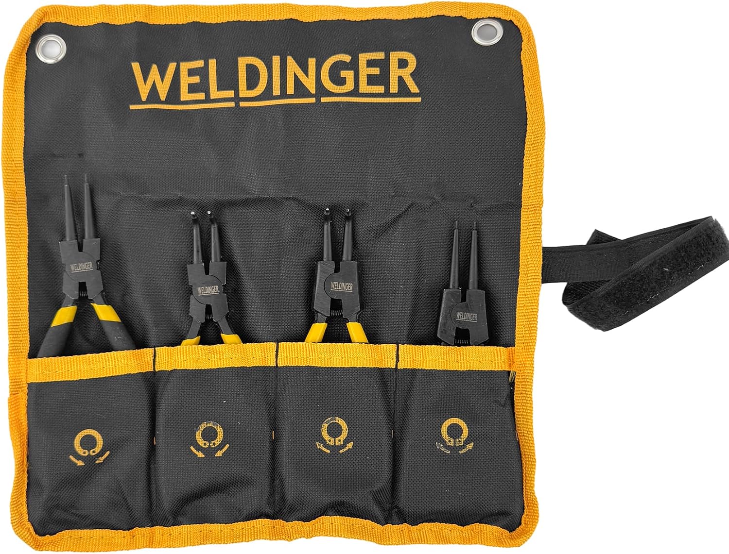 WELDINGER Sicherungsringzangen 4er-Satz 7" innen und außen, gerade und abgewinkelt