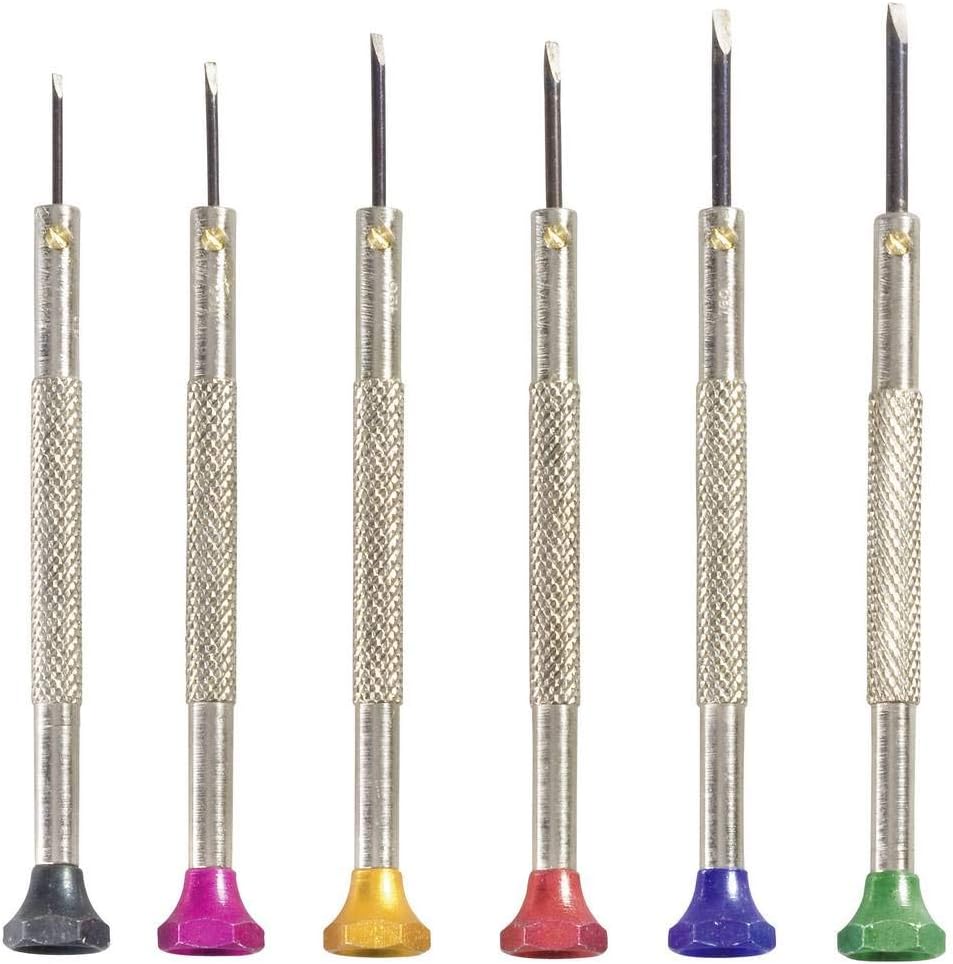TOOLCRAFT 12-delig Uhrmacher-Schraubendreher-Satz 12teilig Klingenbreite: 0.8 mm, 1 mm, 1.2 mm, 1.4 mm, 1.6 mm, 1.8 mm