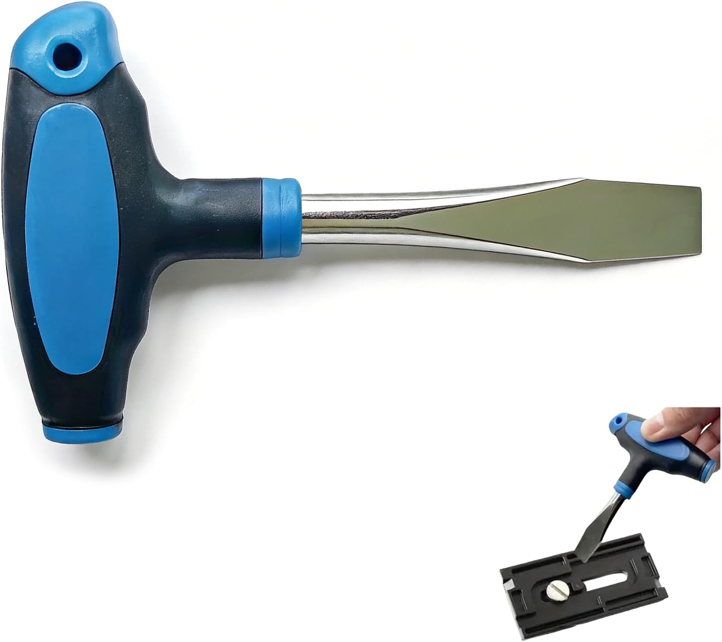 Schlitzschraubendreher mit 12mm Flachkopf, Ergonomischer Kunststoffgriff, Hochwertiger Schlitz-Schraubendreher zum Befestigen und Lösen von Schrauben, Praktisches Werkzeug für Heimwerker und P