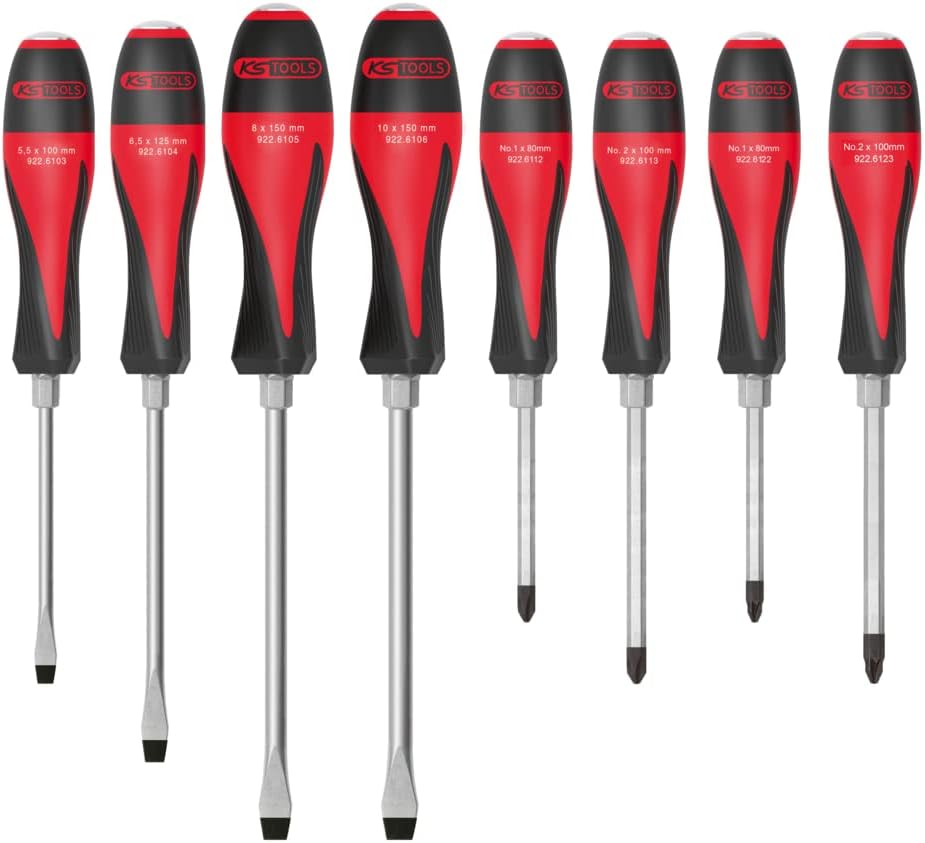 KS Tools 922.6130 ultimatemax Box von 8 Schraubendreher 5,5 bis 10 mm PH/PZ