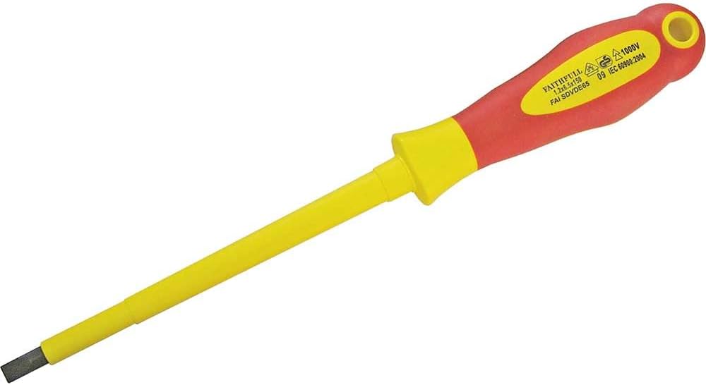 Faithfull - Soft-Grip VDE-Schraubendreher Schlitz 6,5 x 150mm - FAISDVDE65