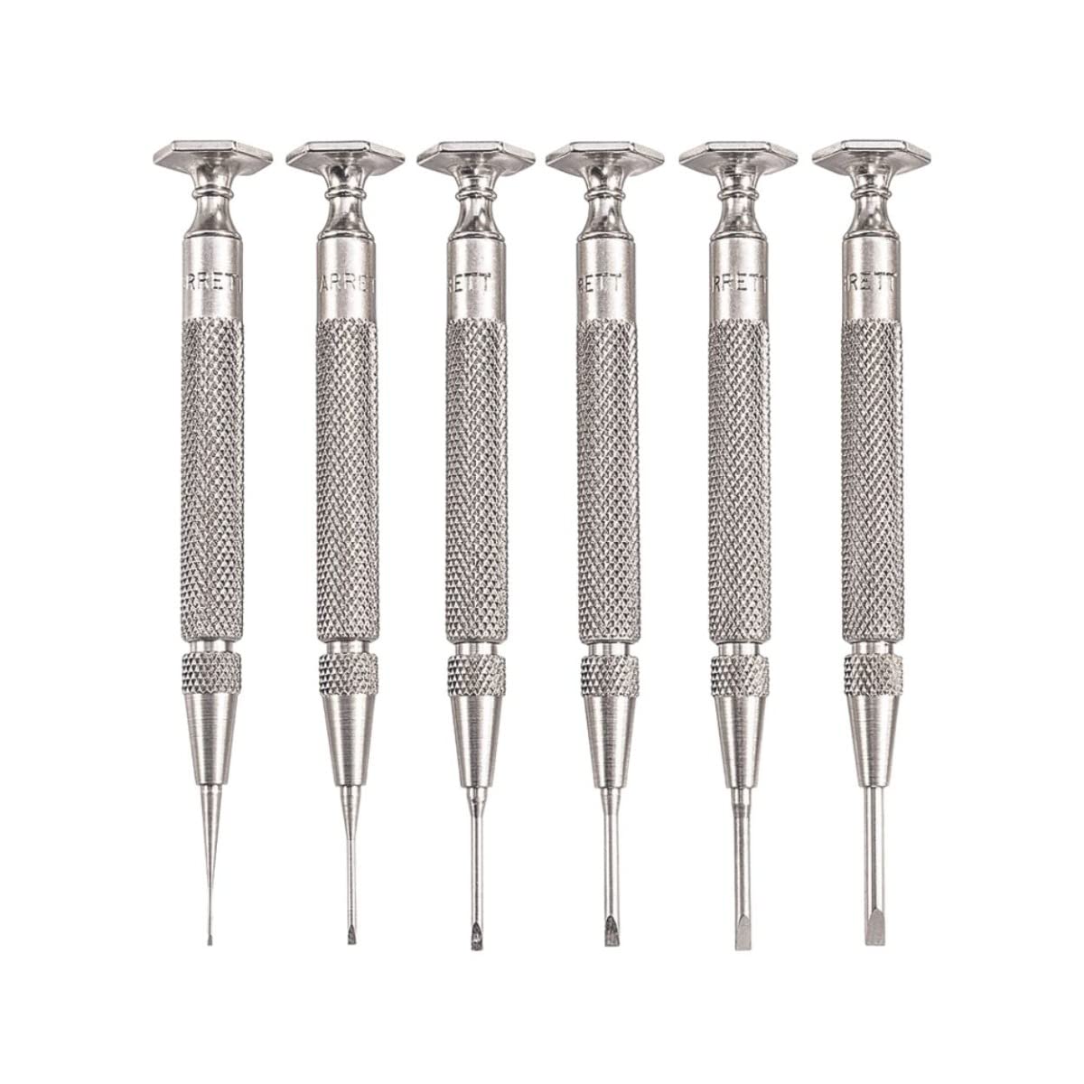 Starrett S555Z-6 Edelstahl-Schraubendreher-Set, 6-teilig, 0.040", 0.025", 0.055", 0.070", 0.080", .100" Kopf, 7/8" Klingenlänge (6er-Pack)