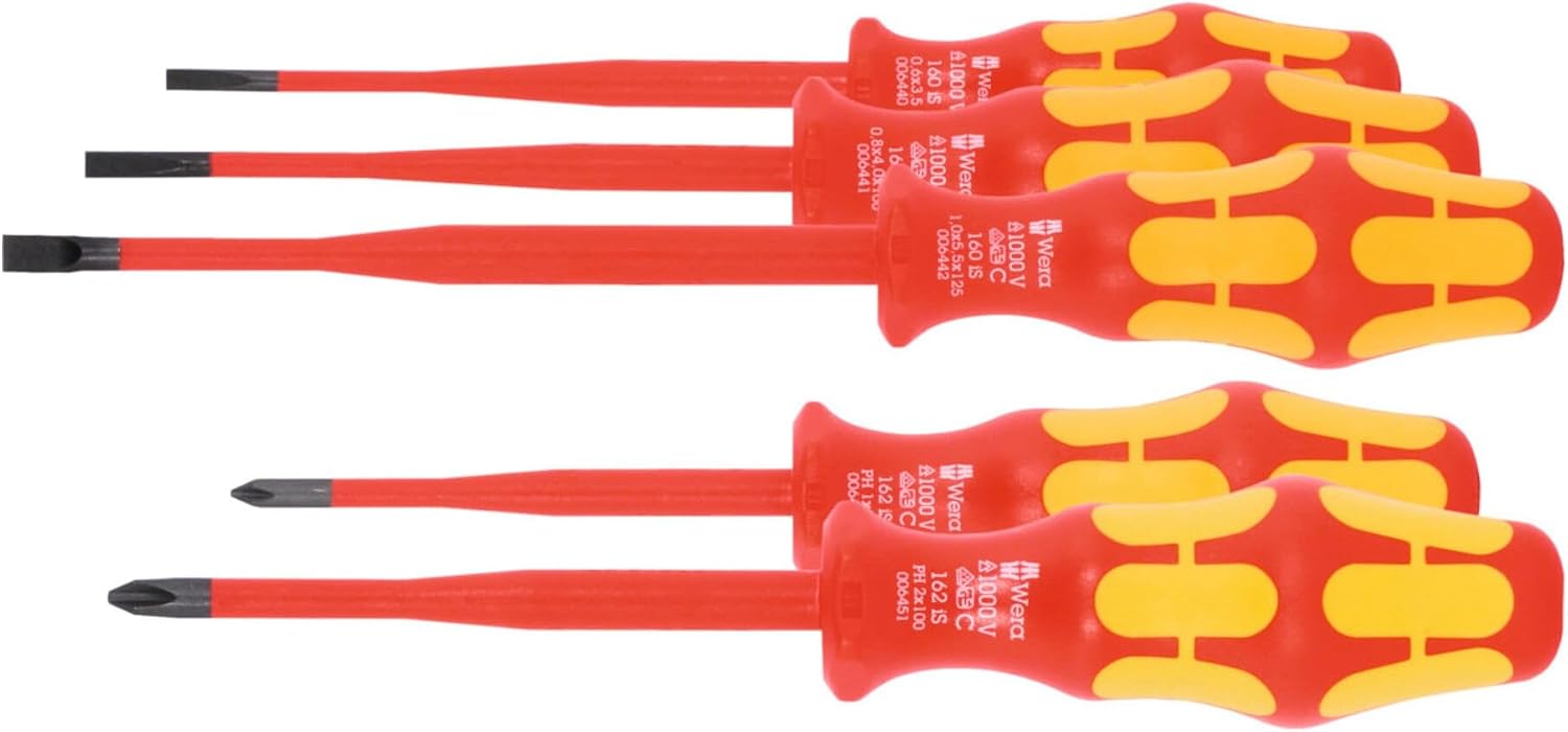 Wera Elektriker-Schraubendreher-Sortiment, vollisoliert, Schlitz und Pozidriv, 5-teilig