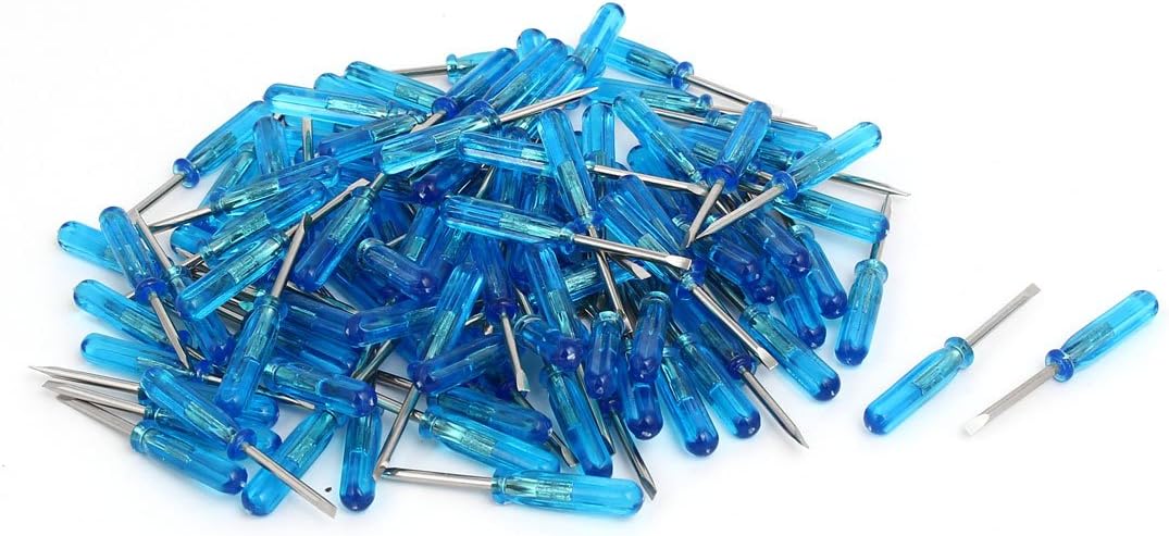 sourcing map 100pcs 2mm Spitze Plastik Anti-Rutsch Griff Flachkopf Schraubendreher Reparatur de