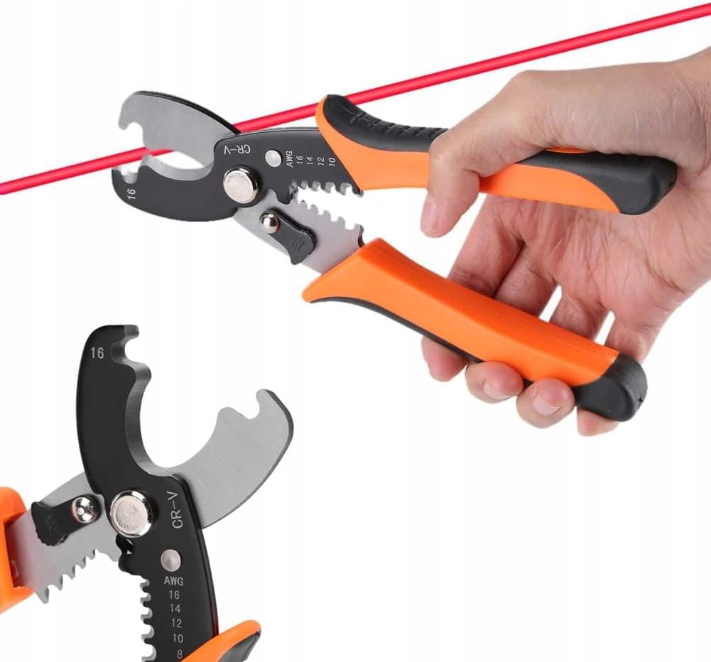 Rosfix Abisolierzange 180mm 0,2mm-6mm Isolierte Griffe Feder Schloss