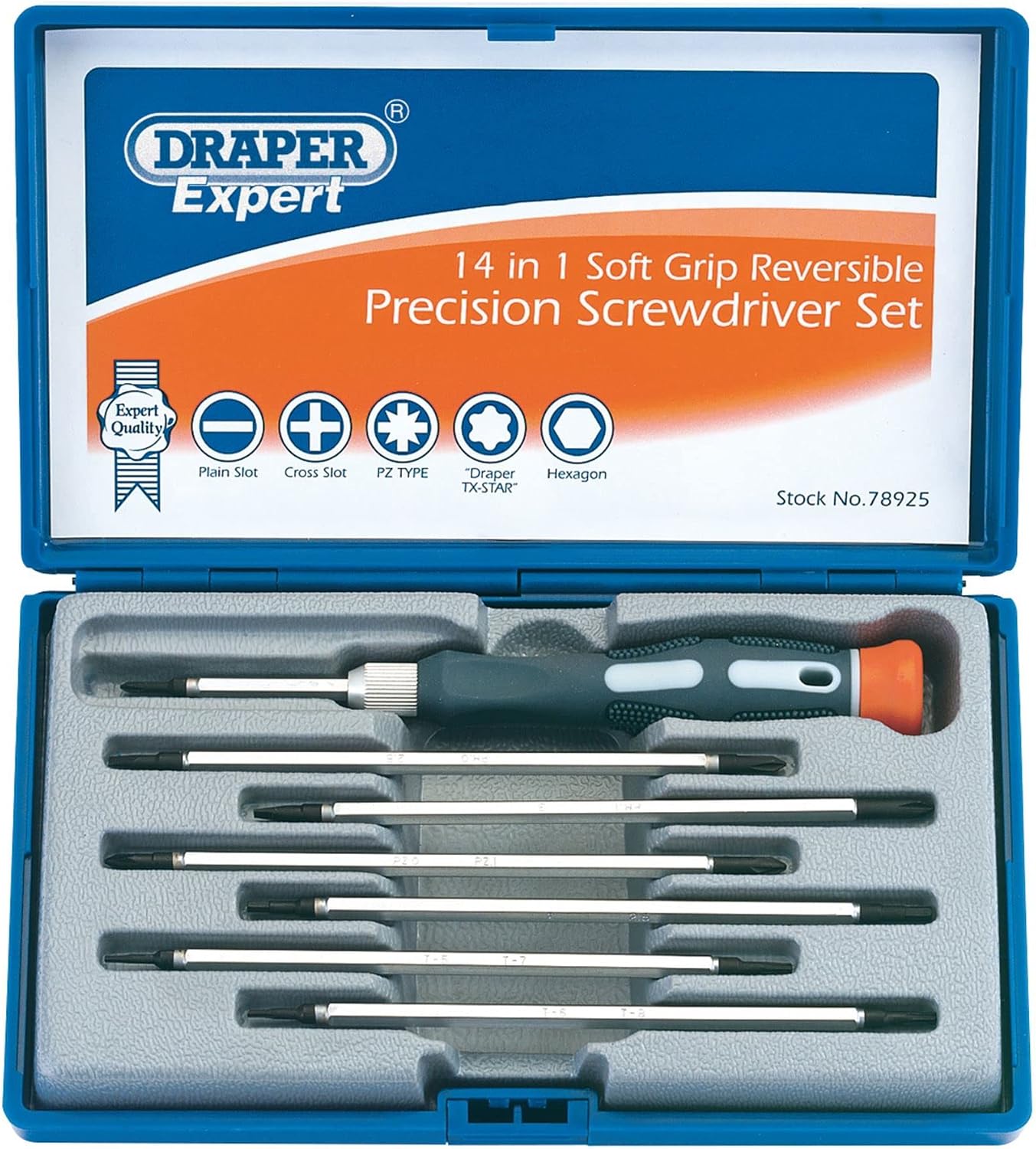 Draper Tools Expert 14-in-1 Umkehrbarer Präzisions-Schraubendrehersatz