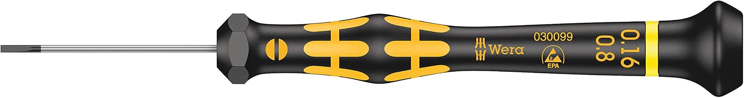 Wera 1578 A ESD Kraftform Micro Schlitz-Schraubendreher, 0,16 x 0,8 x 40 mm