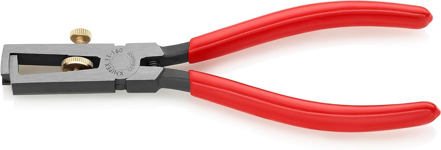 KNIPEX Abisolierzange mit Öffnungsfeder, universal mit Kunststoff überzogen 160 mm, 11 01 160 (Packung mit 2)