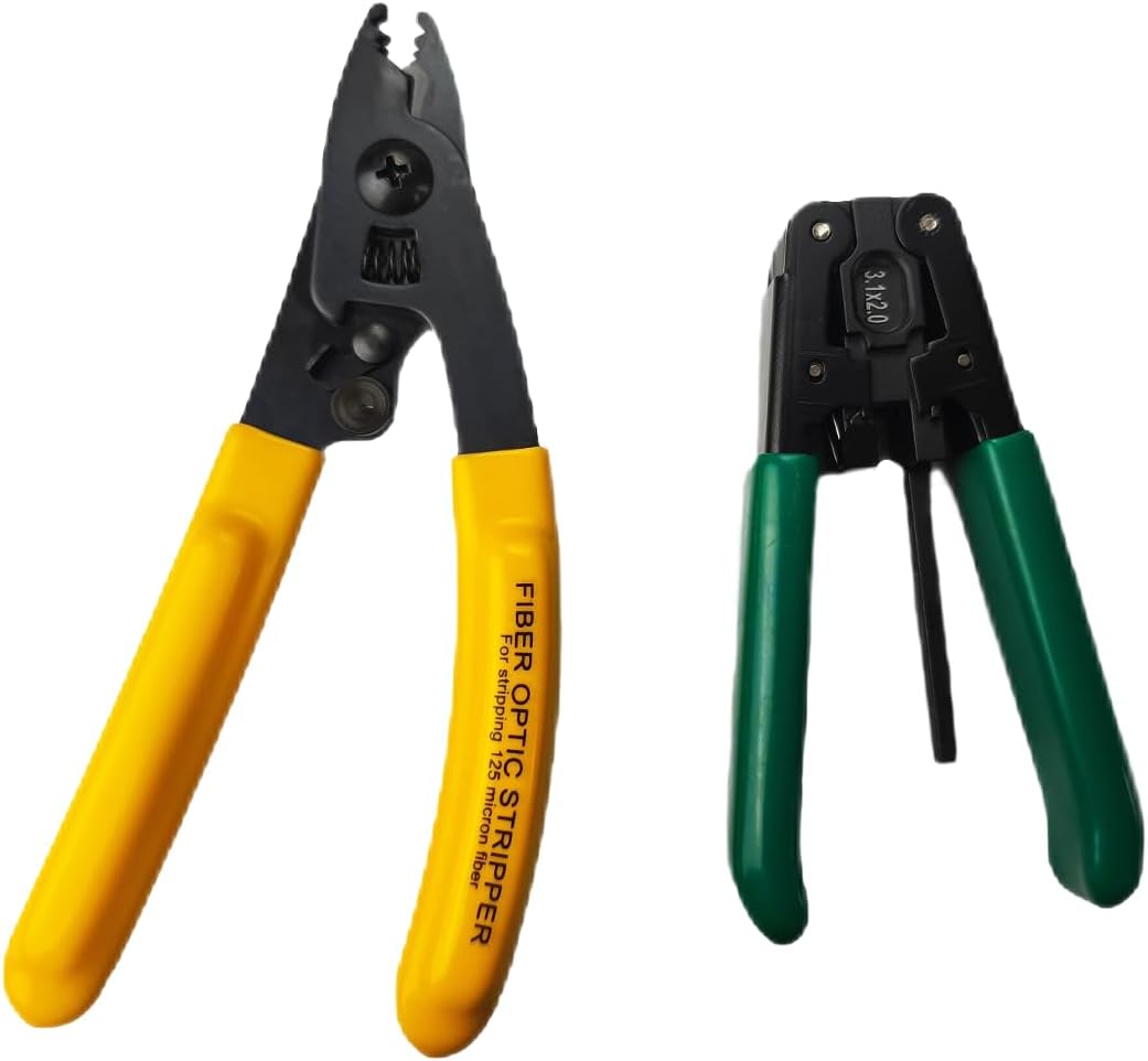 FTTH Kaltwerkzeug-Faser-Klauss, Zwei-Funktions-Flex-Abisolierzange, Kombi-Set (FTTH Drop Cable Jacket Stripper+Three-Port Fiber Optical Stripper)