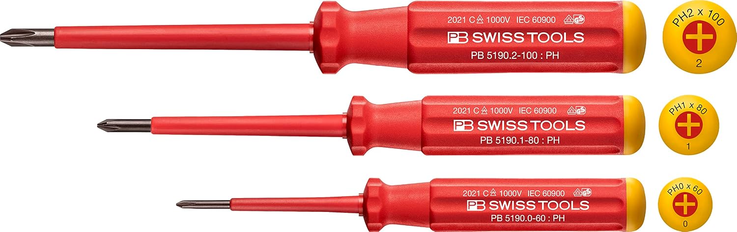 PB Swiss Tools PH VDE Elektriker Schraubenzieher Set, 5548.CBB