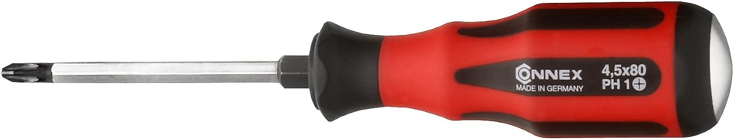 Connex COX356001 Profi-Schraubendreher PH 1, Sechskantansatz, 2-Komponenten-Griff/Schlagkappe