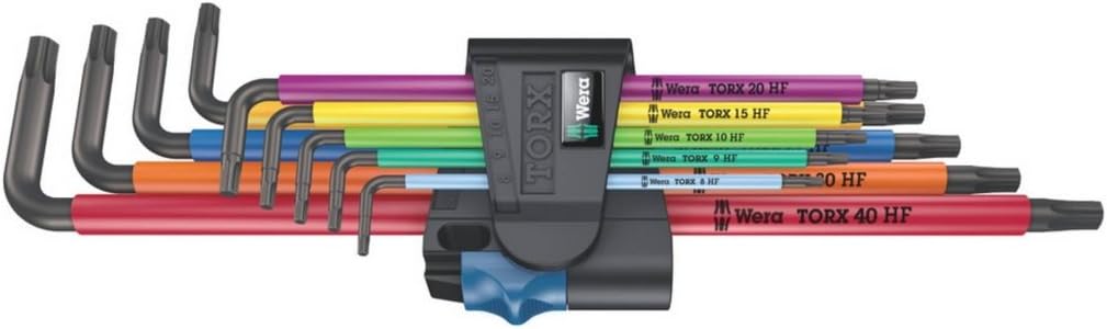 Wera 05024470001 967/9 TX XL Multicolour HF 1 Winkelschlüsselsatz mit Haltefunktion, lang, 9-teilig