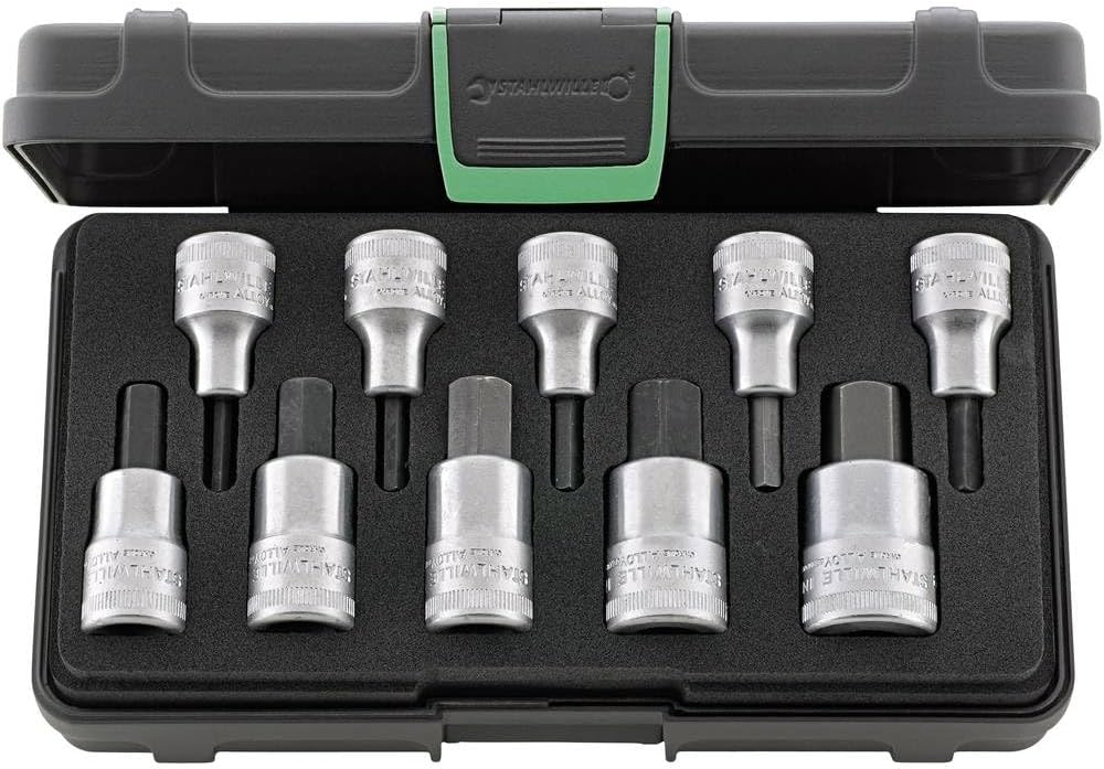 STAHLWILLE 54/10 l 1/2" Innensechskant Satz 10-tlg. l (4-19 mm), im robusten ABS-Kasten l Made in Germany
