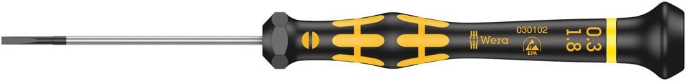 Wera 1578 A ESD Kraftform Micro Schlitz-Schraubendreher, 0,30 x 1,8 x 60 mm, 05030102001