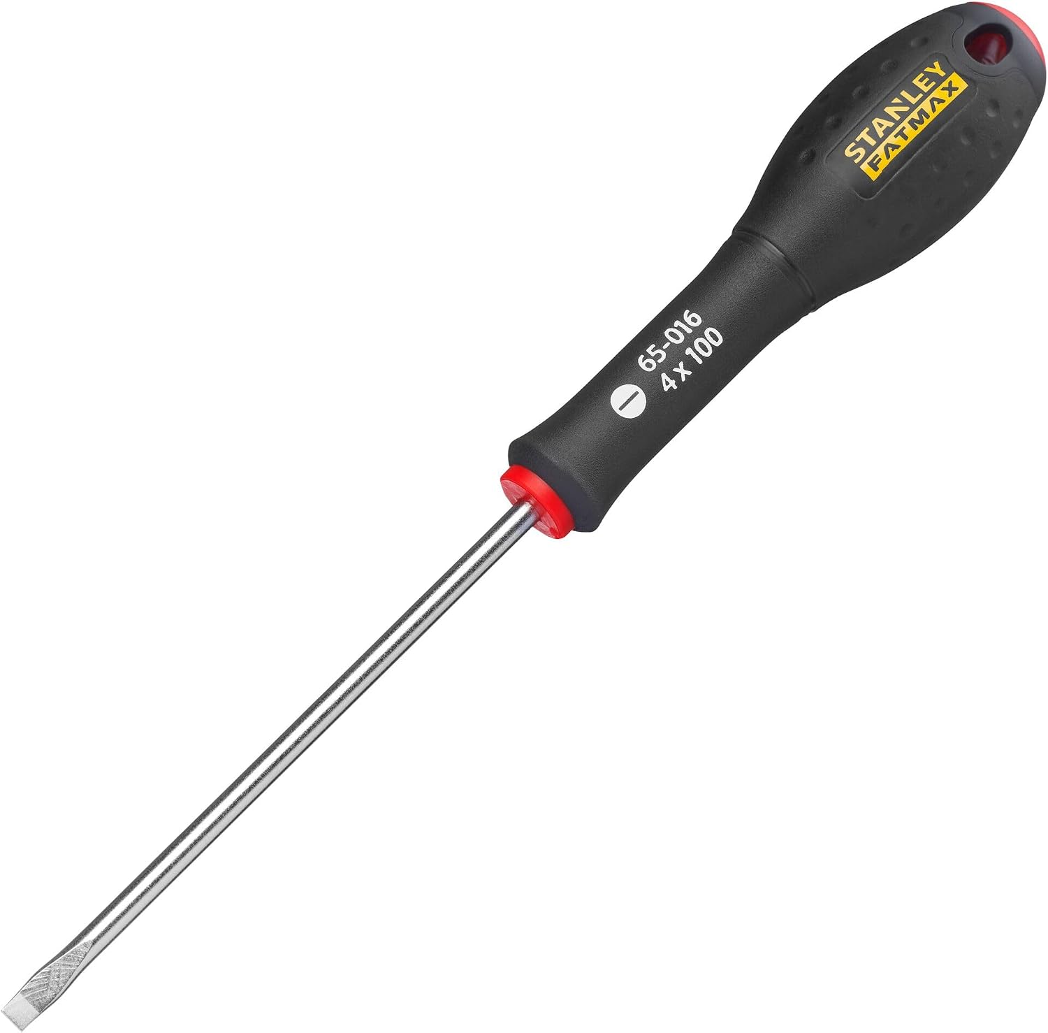 Stanley FatMax Schraubendreher Schlitz (Parallelspitze 4 mm, 100 mm Klingenlänge, Chrom-Vanadium, Soft-Grip) 0-65-016