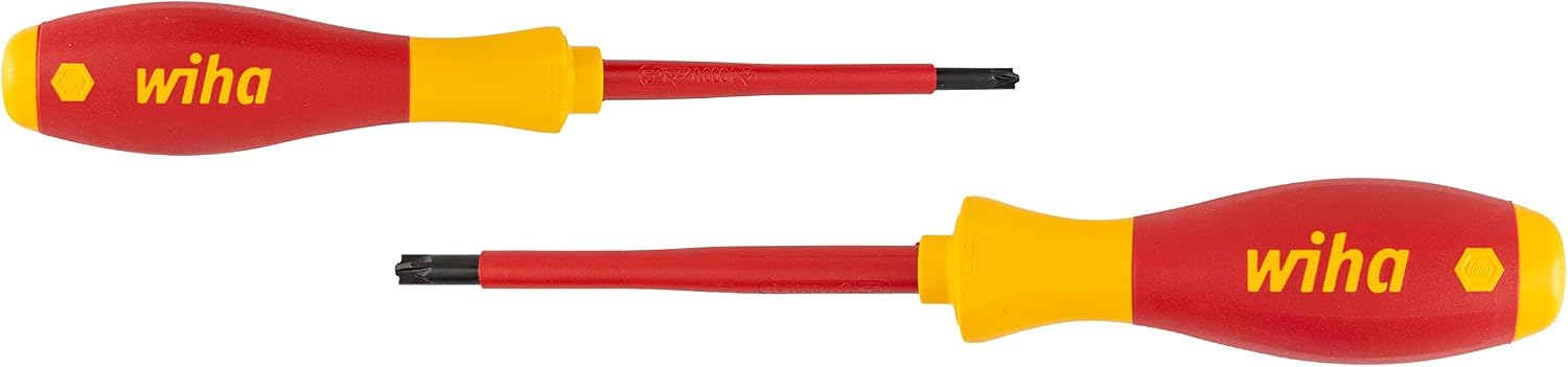 Wiha Schraubendreher Set 2-teilig Elektriker VDE geprüft, isoliert 1.000 V (32282) I Profi Schraubenzieher Set Kreuzschlitz I Elektriker Werkzeug