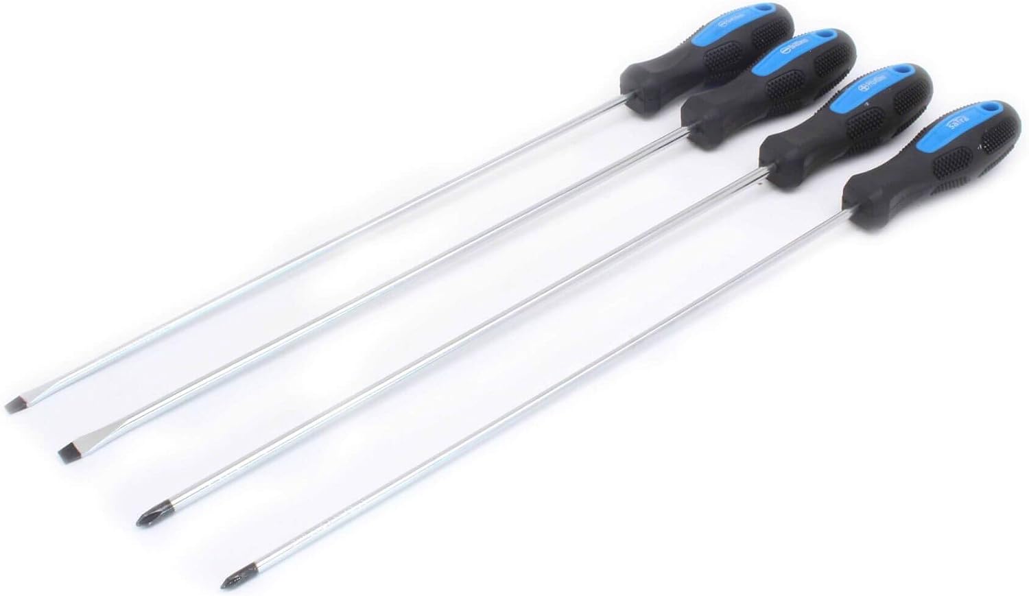 Satra S-4SSG Set von 4 langen Schraubendrehern mit 2 x Kreuzschlitz + 2 x Schlitz PH Gesamtlänge je 435mm