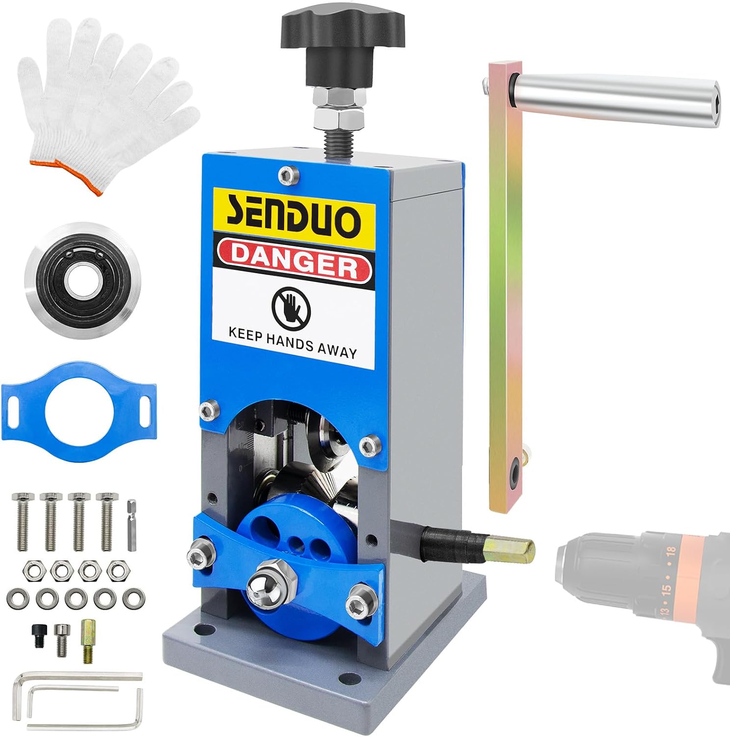 Verbesserte manuelle Abisoliermaschine, 0,2–4 cm, Kabelabisoliermaschine für Bohrer, Abisolierwerkzeug mit Handkurbel, tragbar, Abisoliermaschine für Schrott und Kupfer, Recycling
