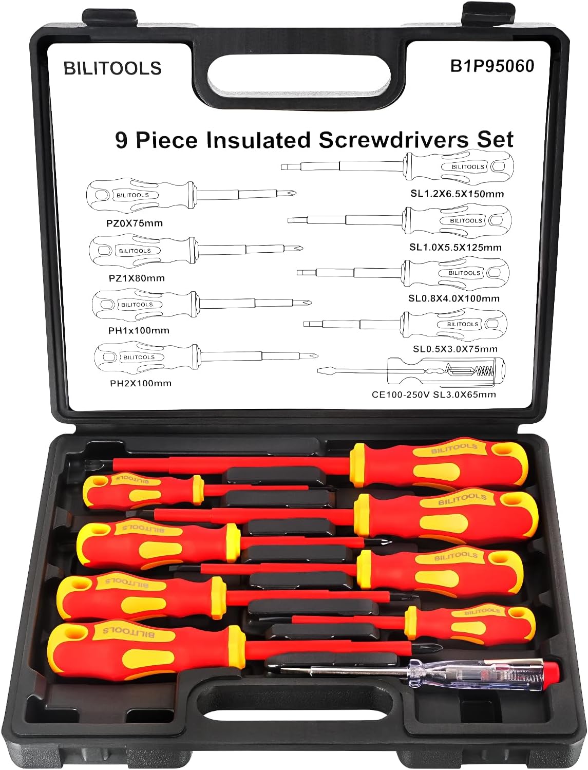 BILITOOLS Isoliertes Elektriker Schraubendreher Set 9tlg VDE 1000V