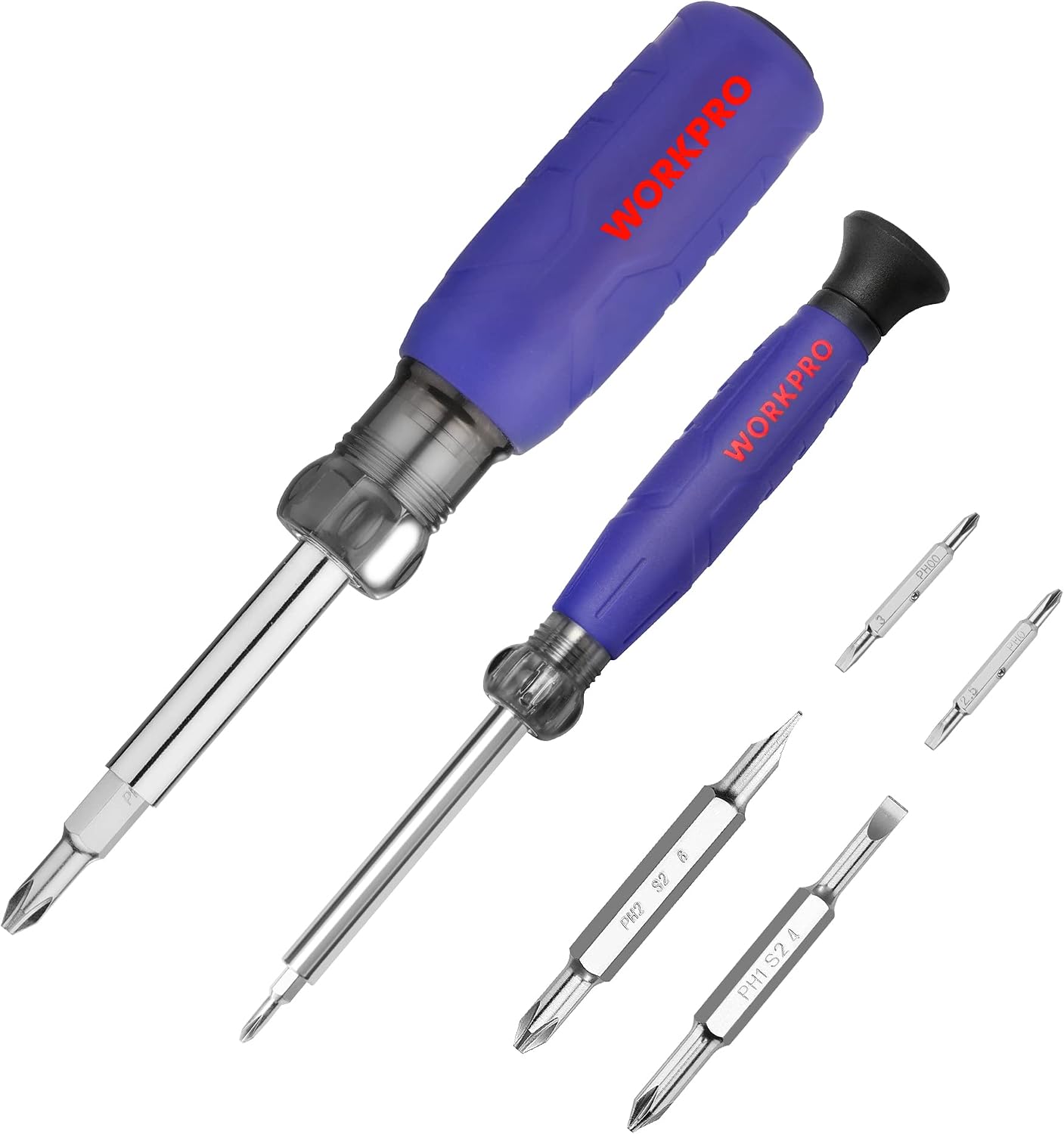 WORKPRO 2-teiliges Multi Schraubendreher Set mit Kreuz/Schlitz Multibits