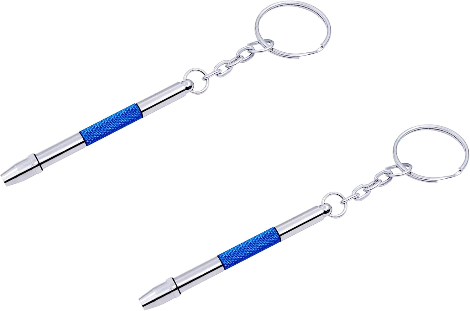 2 Stück Mini Brillen Schraubendreher, 4 in 1 Uhren Präzision Schraubendreher Set, Brillen Reparatur Set, Sunglass Watch Spielzeug Repair mit Schlüsselbund,Edelstahl Legierungs Uhrmacherwerkzeug
