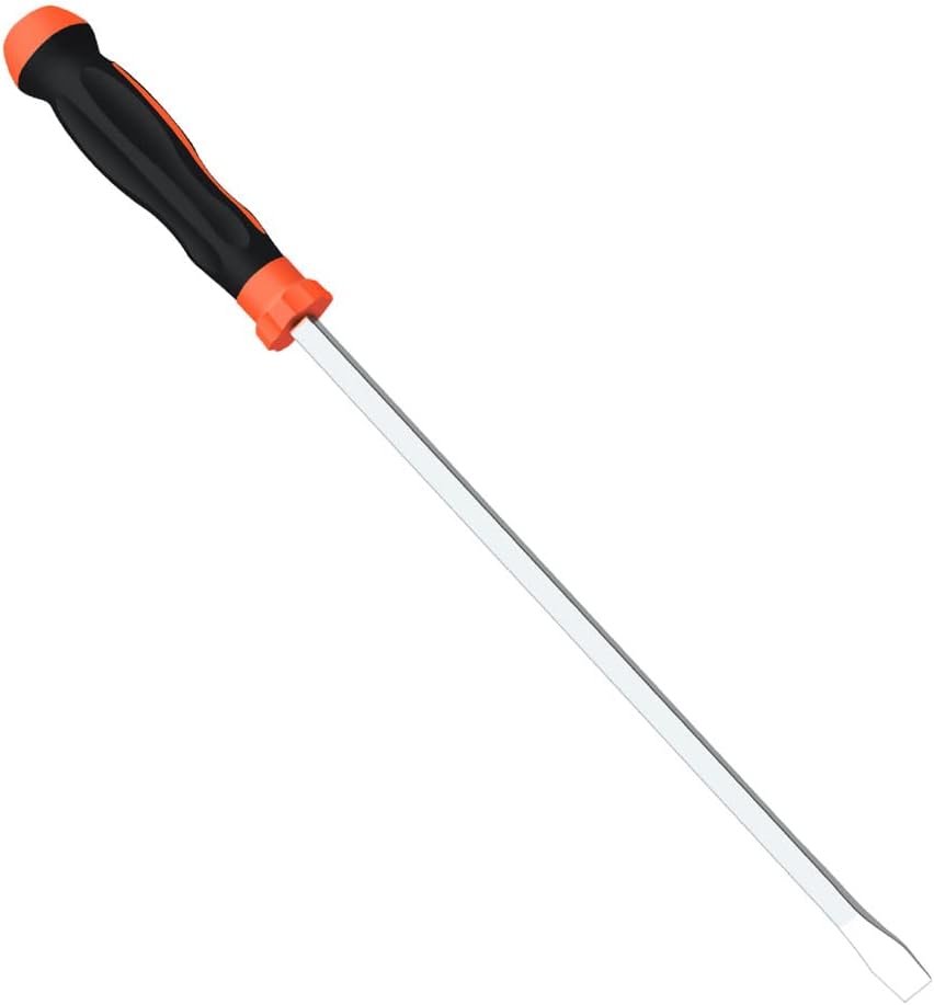 Schlitz-Schraubendreher, 590mm Extra Lang, Flache Klinge, Robuster, Chrom-Vanadium-Stahl, Lange Reichweite, Schlitzspitze, Schraubendreher für Nähmaschine Autoreparatur Hebelstange DIY-Handwerkzeug