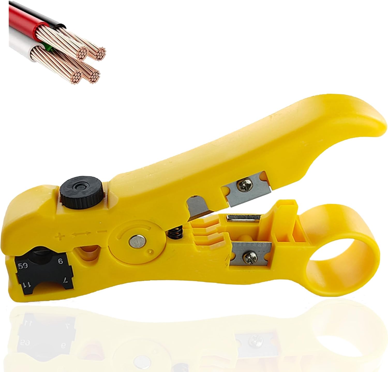 Abisolier, Abisolierwerkzeug für Koaxial- und Datenkabel, Abisolierzange mit Kabelschneider, Networking Cable Stripper with Cutter, für Netzwerk-Kabel, Ethernet-Kabel, Antennenkabel Koaxial
