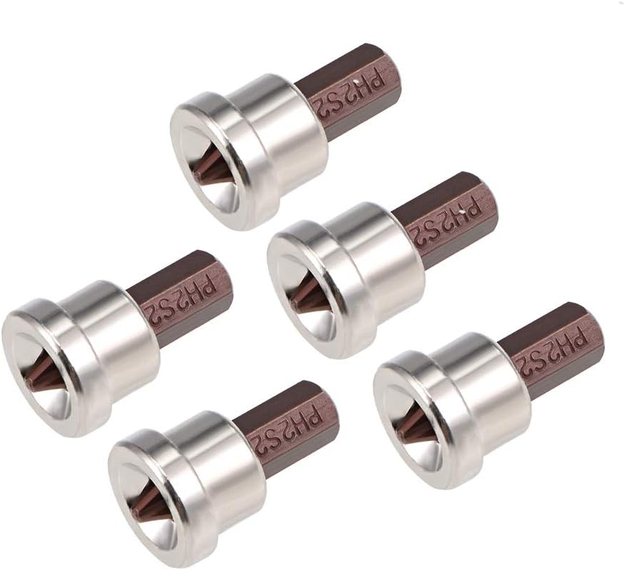 sourcing map Sechskantschaft Länge Magnetische Schraubendreher Bits S2 Alloy Steel 5pcs H1/4 * 25mm * PH2