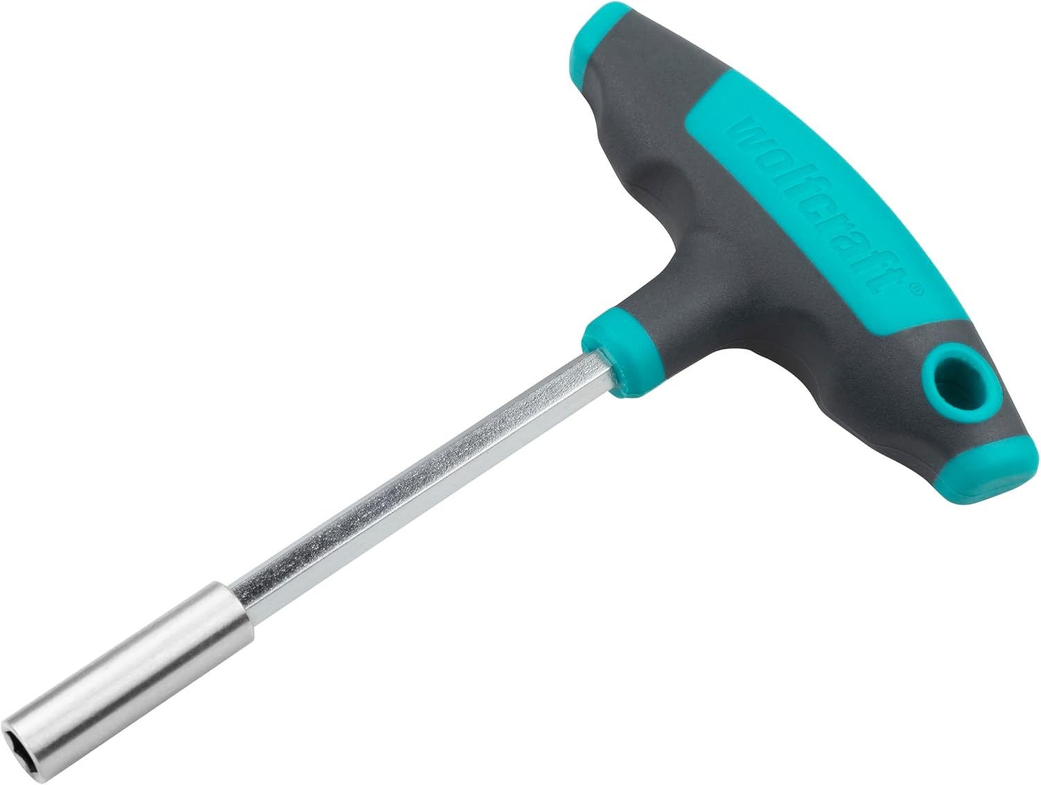 wolfcraft T-Griff Handschraubendreher mit Bitaufnahme - T-Griff Bithalter, Sechskant-1/4"-Schnellwechsel, Ergonomischer 2-Komponenten-Griff, Für optimale Kraftübertragung - 1235000
