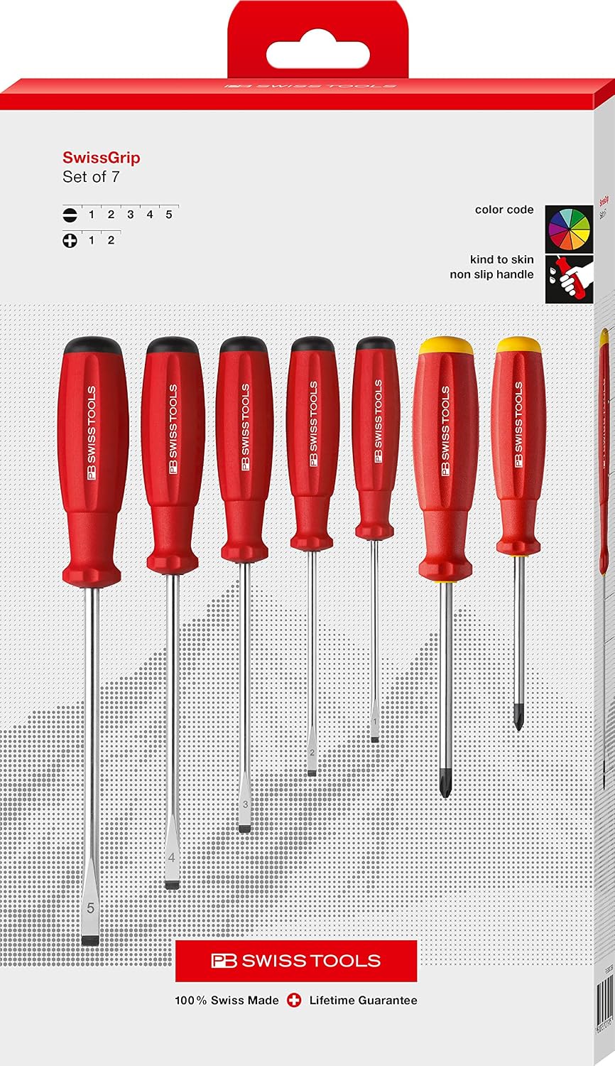 PB Swiss Tools PH Kreuzschlitz Schlitz Schraubenzieher Set, 8250.CBB
